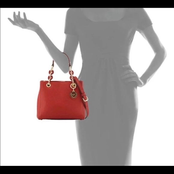 Michael kors synthia satchel bag red - Picture 3 of 7